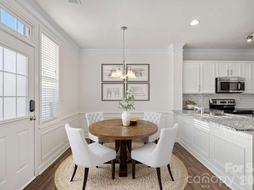 121 Quarter Lane, Mooresville, NC 28117.  MLS# CAR4334394, YatesRealty ID 10003. Virtually staged dining area