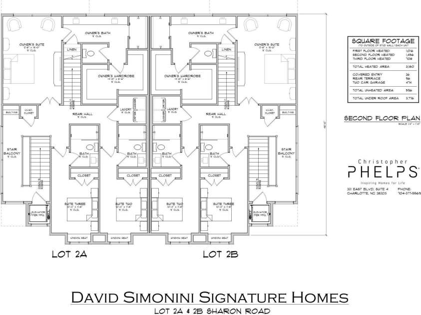 2861 Sharon Road, Charlotte, NC 28211.  MLS# CAR4285015, YatesRealty ID 1003. Second Floor