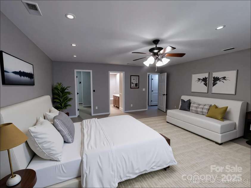8644 Old Potters Road, Charlotte, NC 28269.  MLS# CAR4290661, YatesRealty ID 1006. Master Bedroom Virtual Staged