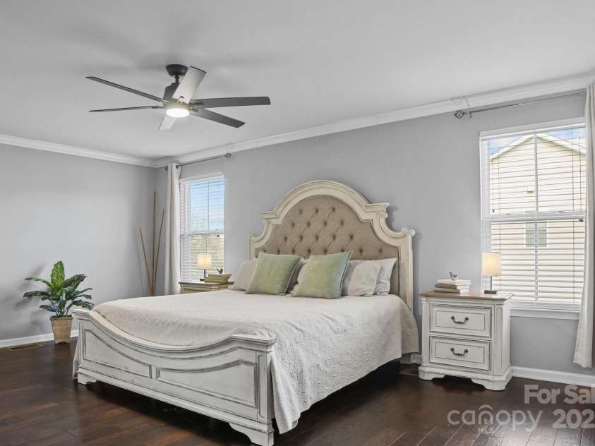 7520 Berkeley Road, Denver, NC 28037.  MLS# CAR4201191, YatesRealty ID 10093. Primary bedroom w/hardwood floors