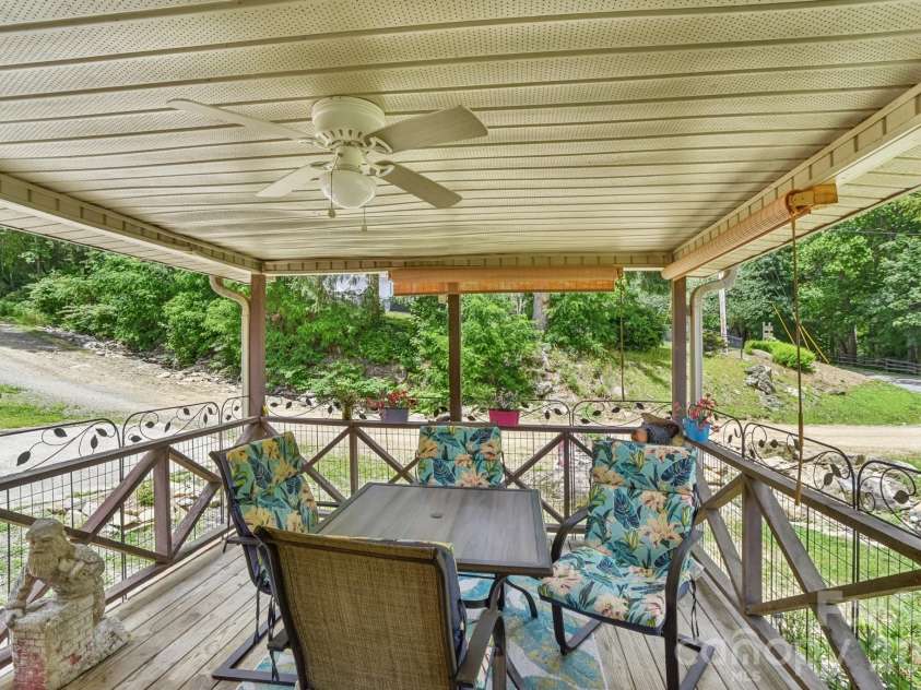 19 Lockman Road, Maggie Valley, NC 28751.  MLS# CAR4270927, YatesRealty ID 10105. Covered Porch