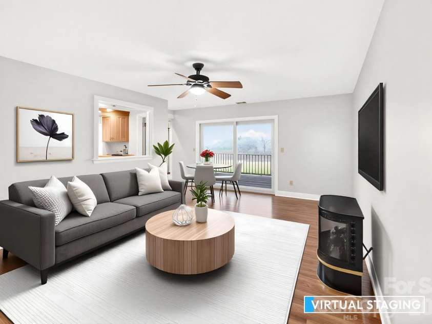 86 Distant View Drive, Asheville, NC 28803.  MLS# CAR4367971, YatesRealty ID 10131. Mid level living room