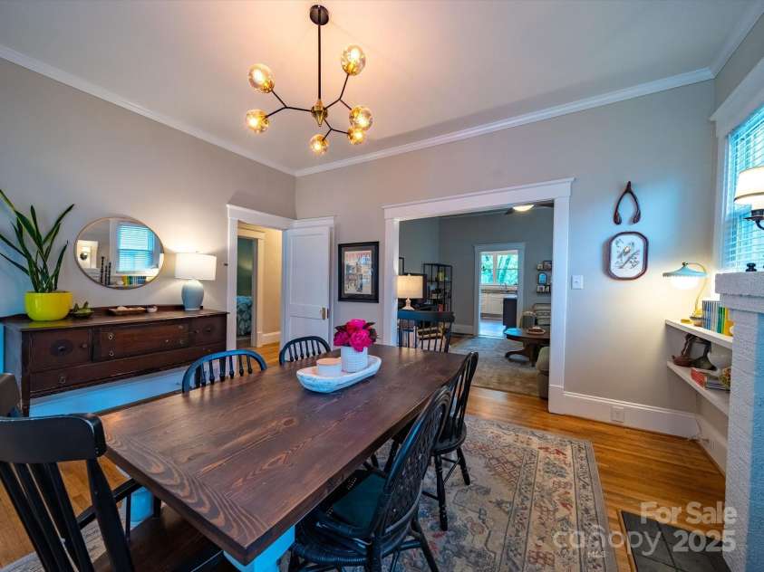 705 Fulton Street, Salisbury, NC 28144.  MLS# CAR4248091, YatesRealty ID 10143. Front Parlor (as dining room) with view to Dining Room (as living room)