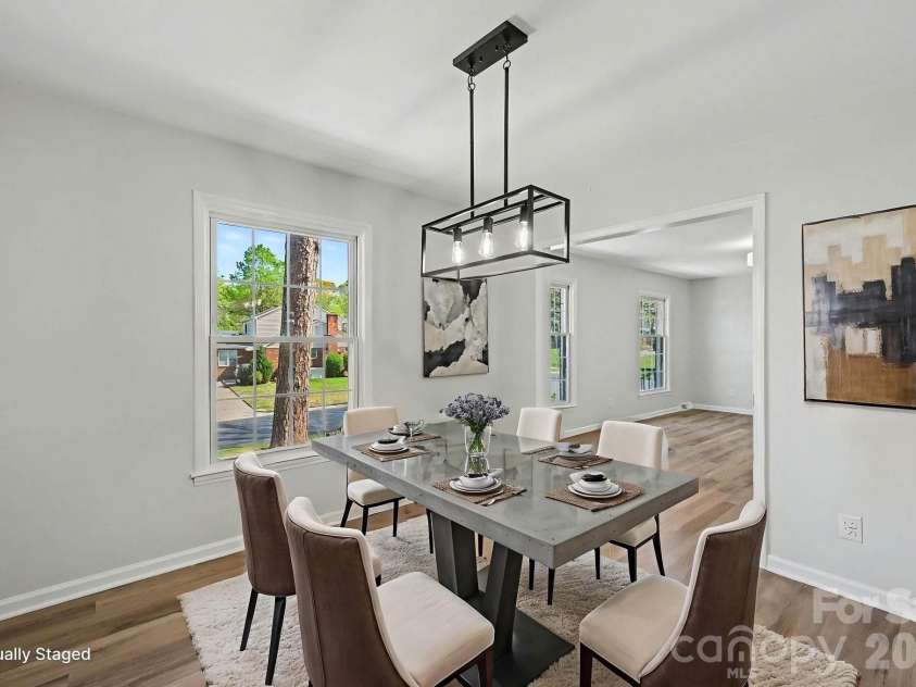834 Braxfield Drive, Charlotte, NC 28217.  MLS# CAR4357361, YatesRealty ID 10145. Dining Room Virtually Staged