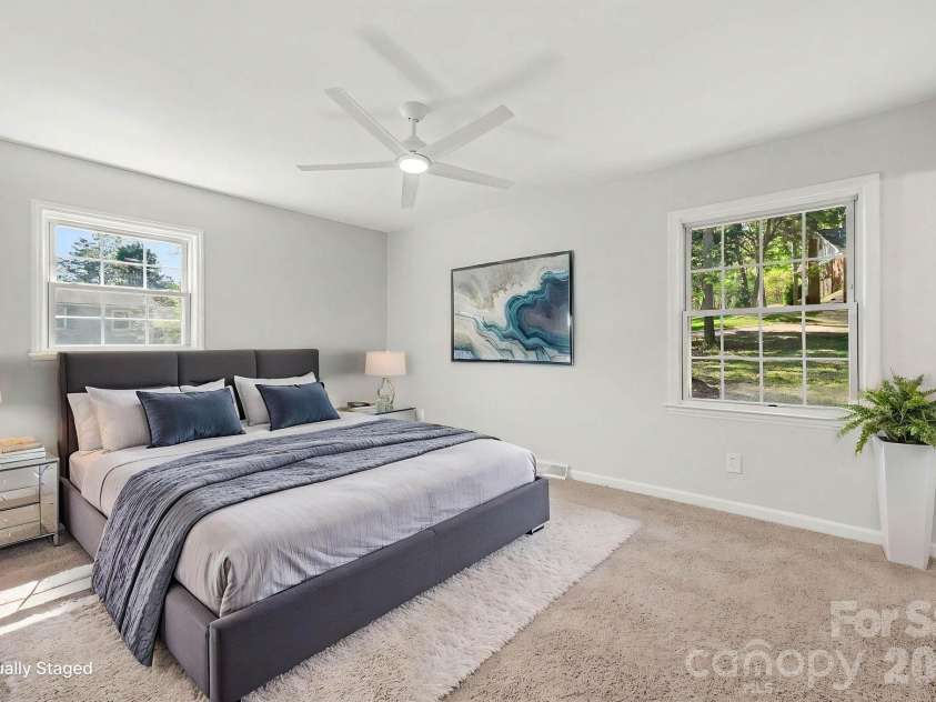 834 Braxfield Drive, Charlotte, NC 28217.  MLS# CAR4357361, YatesRealty ID 10145. Primary Bedroom Virtually Staged 