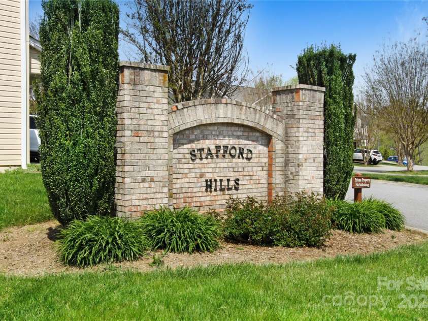 66 Yorktown Circle, Fletcher, NC 28732.  MLS# CAR4250755, YatesRealty ID 10162. Entrance to Stafford Hills