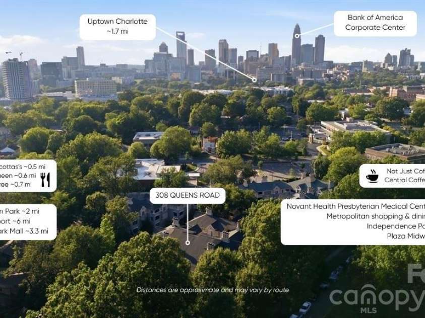 308 Queens Road, Charlotte, NC 28204.  MLS# CAR4414478, YatesRealty ID 10165. 