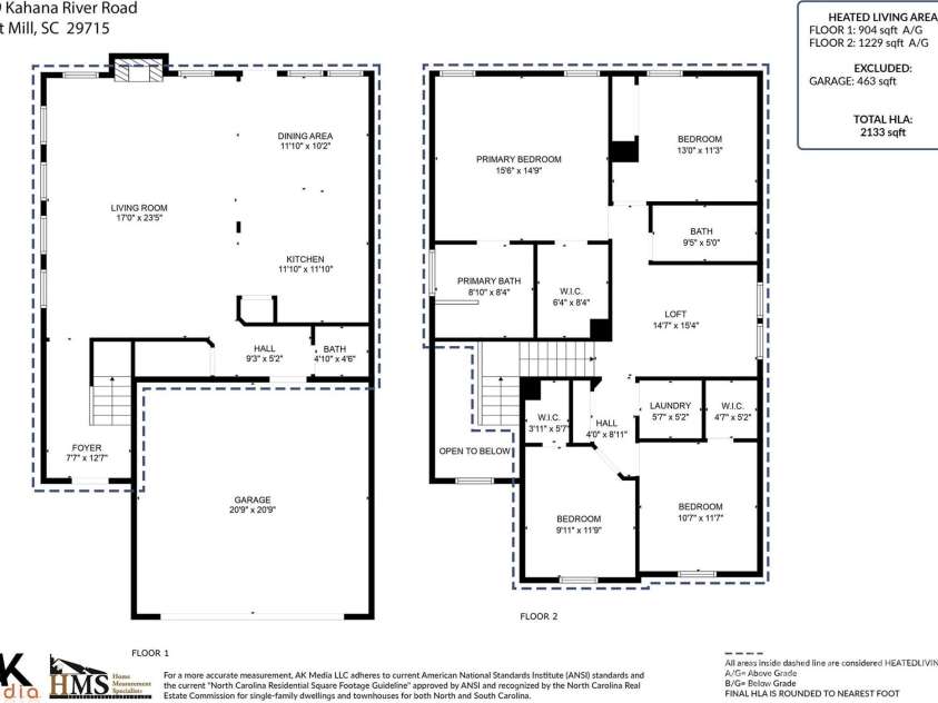 609 Kahana River Road, Fort Mill, SC 29715.  MLS# CAR4245422, YatesRealty ID 10165. 