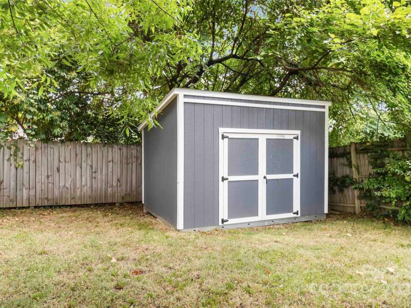 1509 Harrill Street, Charlotte, NC 28205.  MLS# CAR4280930, YatesRealty ID 10170. TUFF shed built in 2024