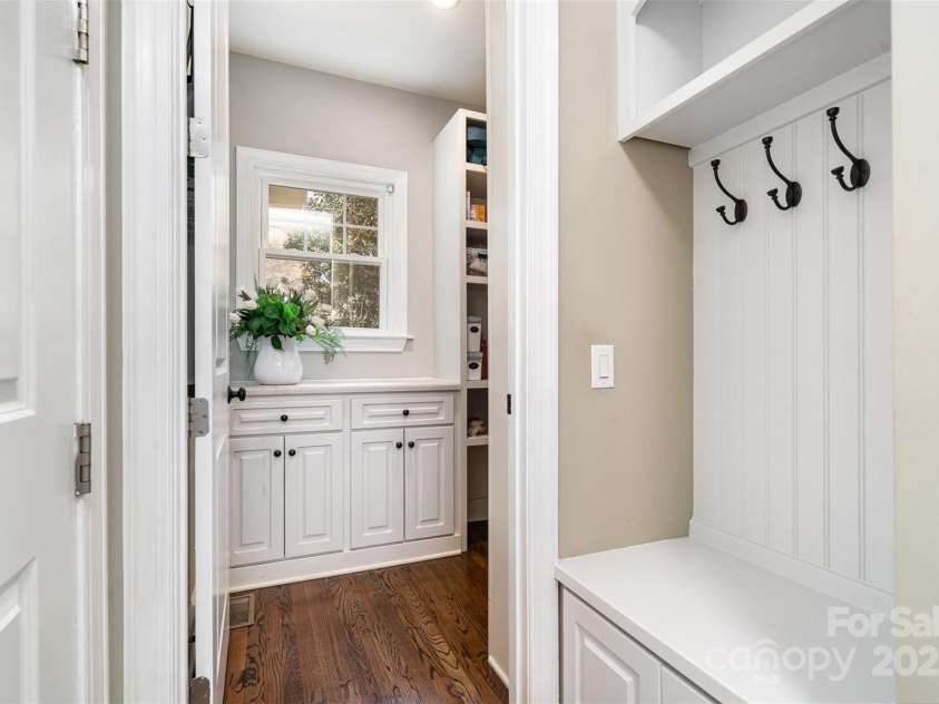 3306 Delamere Drive, Matthews, NC 28104.  MLS# CAR4247095, YatesRealty ID 10176. Drop zone off garage door and walk-in pantry.