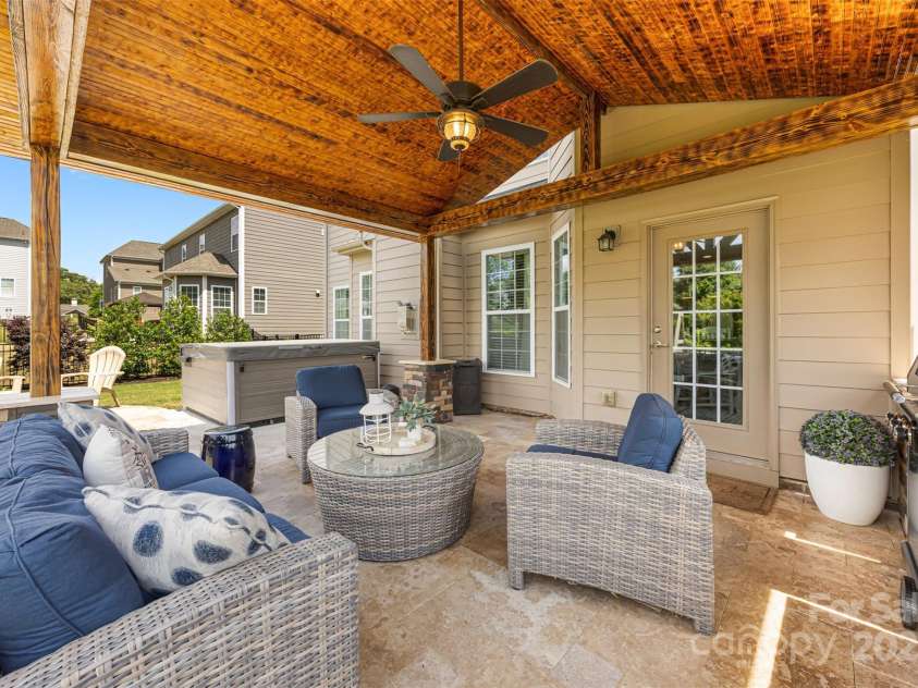 487 Hawks Creek Parkway, Fort Mill, SC 29708.  MLS# CAR4246089, YatesRealty ID 10180. Back patio