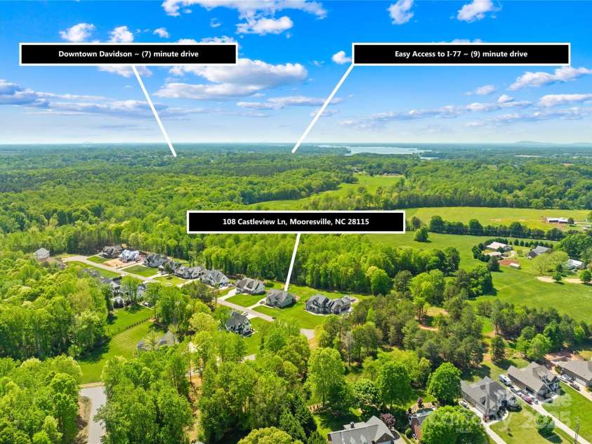108 Castleview Lane, Mooresville, NC 28115.  MLS# CAR4246453, YatesRealty ID 10181. 2.5 miles to downtown Davidson