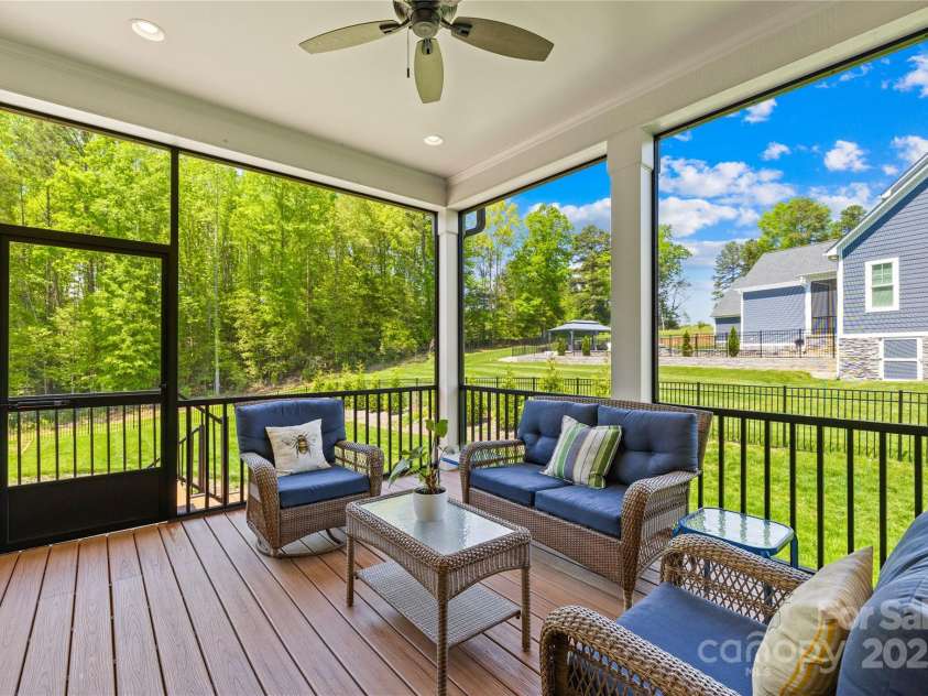108 Castleview Lane, Mooresville, NC 28115.  MLS# CAR4246453, YatesRealty ID 10181. Covered/screened porch with Trex decking