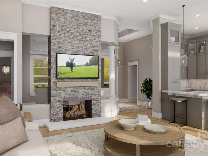 5741 Lake Pointe Drive, Granite Falls, NC 28630.  MLS# CAR4327372, YatesRealty ID 1027. 2 sided fireplace (Representative photo)