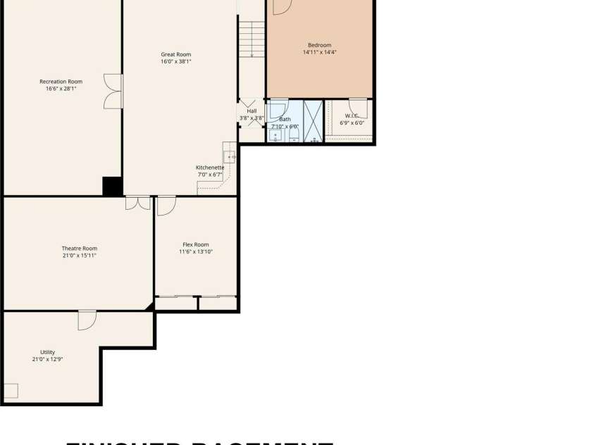 1105 Giacomo Drive, Waxhaw, NC 28173.  MLS# CAR4346410, YatesRealty ID 10275. Basement Level Floor Plan