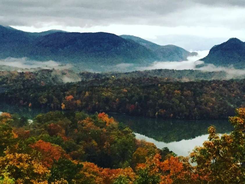 109 Overlook Point Lane, Lake Lure, NC 28746.  MLS# CAR4336925, YatesRealty ID 1029. Early Falll Photo