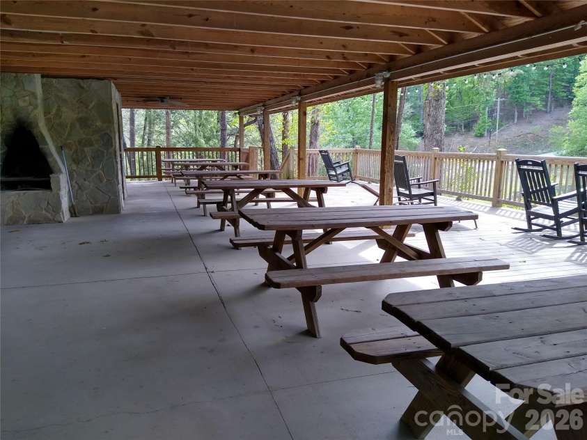 109 Overlook Point Lane, Lake Lure, NC 28746.  MLS# CAR4336925, YatesRealty ID 1029. Pavilion with grill and bathroom overlooking Mirror Lake.