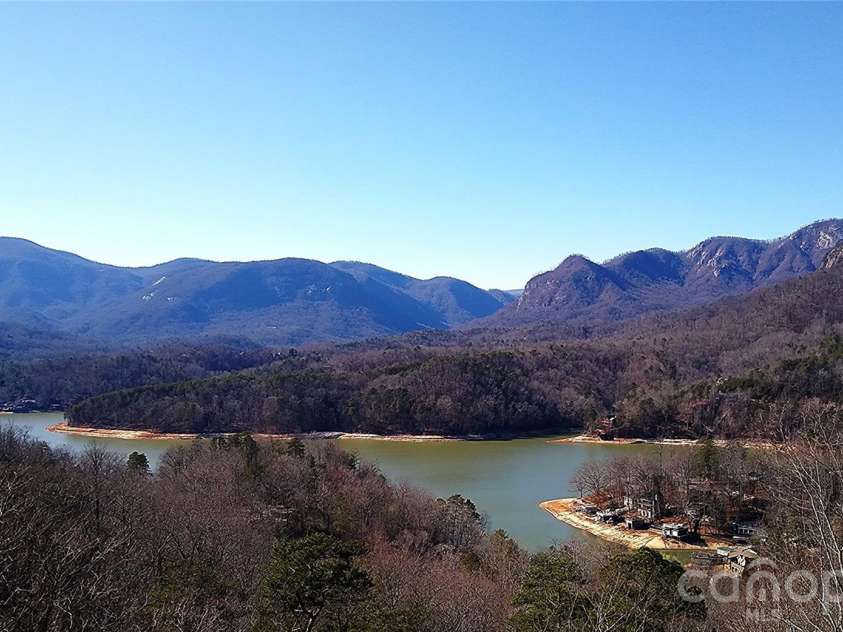109 Overlook Point Lane, Lake Lure, NC 28746.  MLS# CAR4336925, YatesRealty ID 1029. Winter views
