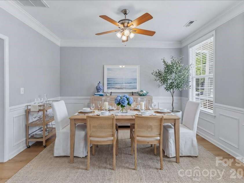 12240 Fullerton Court, Charlotte, NC 28214.  MLS# CAR4361019, YatesRealty ID 10335. Virtually Staged Dining