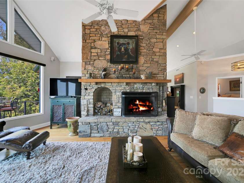 170 Oakanoah Court, Brevard, NC 28712.  MLS# CAR4247487, YatesRealty ID 10350. Spectacular Wood Burning Fireplace