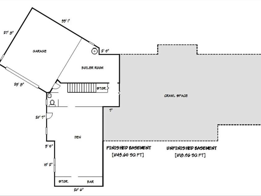 842 North Center Street, Hickory, NC 28601.  MLS# CAR4368578, YatesRealty ID 10351. Basement Floor Plan