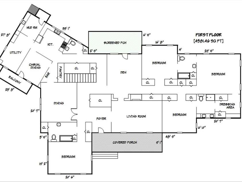 842 North Center Street, Hickory, NC 28601.  MLS# CAR4368578, YatesRealty ID 10351. Main Level Floor Plan