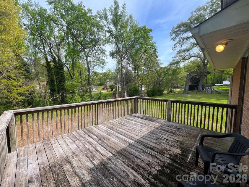 1004 Hoke Street, Kannapolis, NC 28081.  MLS# CAR4368033, YatesRealty ID 10363. Back deck looking into backyard