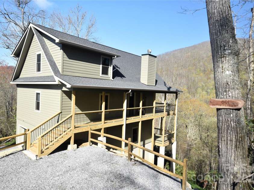 601 Tater Patch Road, Maggie Valley, NC 28751.  MLS# CAR4251873, YatesRealty ID 10378. Closeup from the street