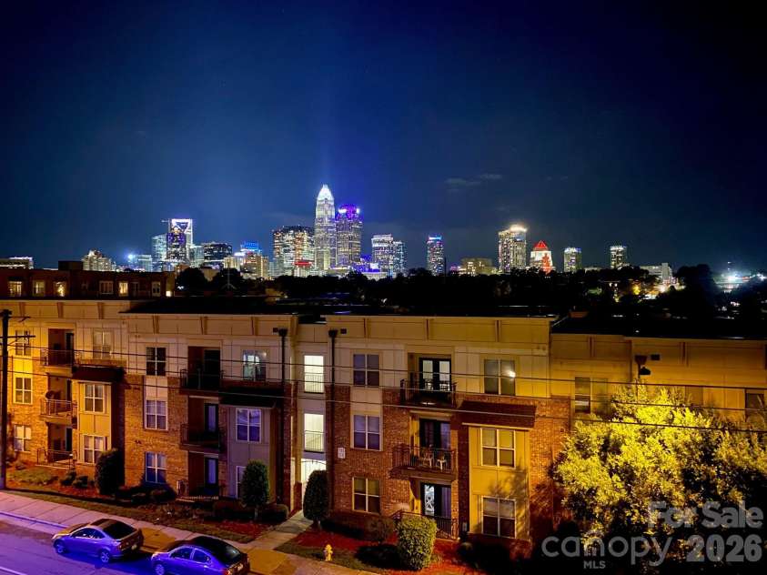 12119 Brooklyn Avenue, Charlotte, NC 28204.  MLS# CAR4300115, YatesRealty ID 10385. Night view from Terrace