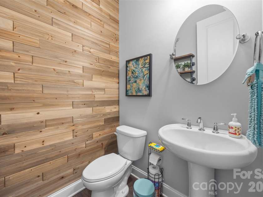 5212 Meadowcroft Way, Fort Mill, SC 29708.  MLS# CAR4354532, YatesRealty ID 10397. Powder room w shiplap feature