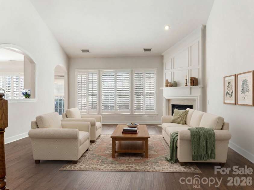 429 Eberle Way, Matthews, NC 28105.  MLS# CAR4352539, YatesRealty ID 10424. Living Room - Virtually Staged