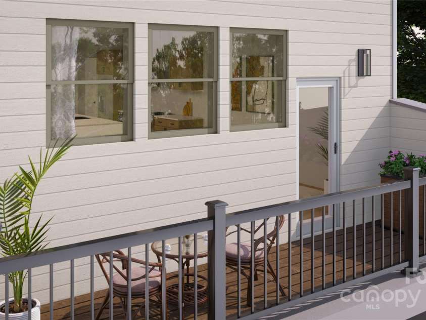 817 Garringer Place, Charlotte, NC 28208.  MLS# CAR4253166, YatesRealty ID 10434. Back Deck - 3D Rendering, finishes may vary