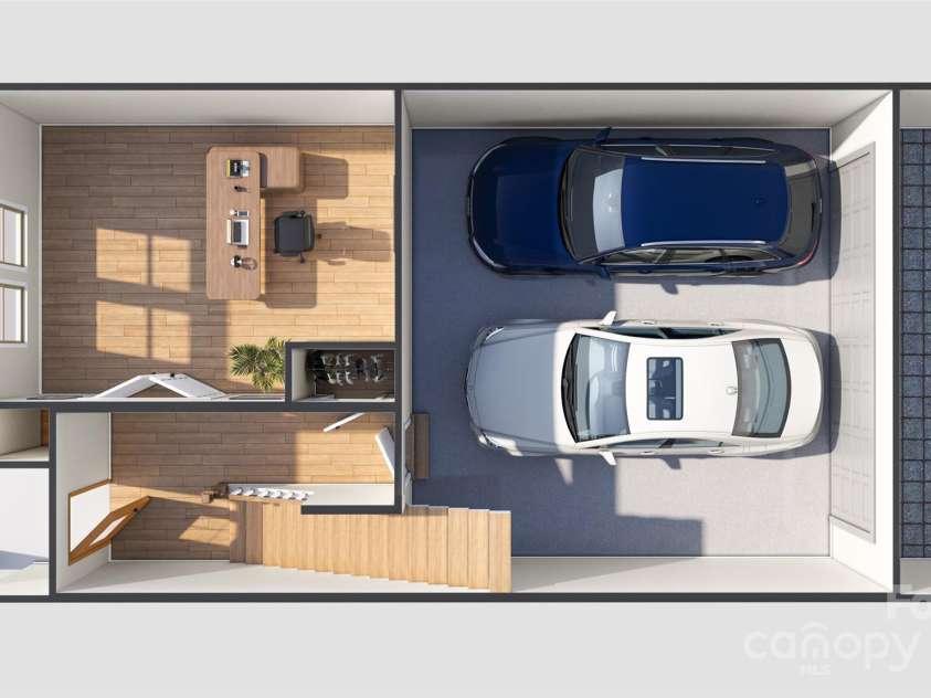 817 Garringer Place, Charlotte, NC 28208.  MLS# CAR4253166, YatesRealty ID 10434. First Floor - 3D Rendering, finishes may vary