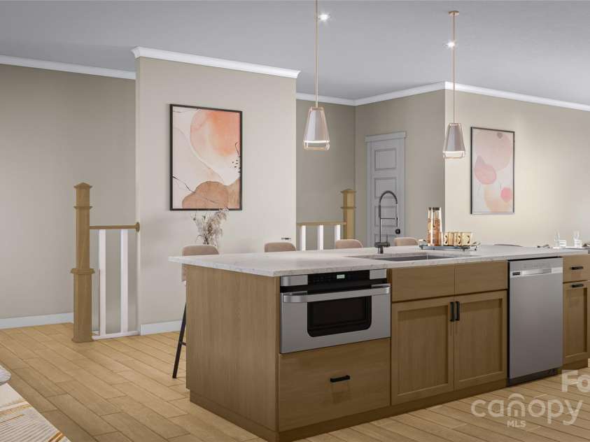 817 Garringer Place, Charlotte, NC 28208.  MLS# CAR4253166, YatesRealty ID 10434. Kitchen Island - 3D Rendering, finishes may vary