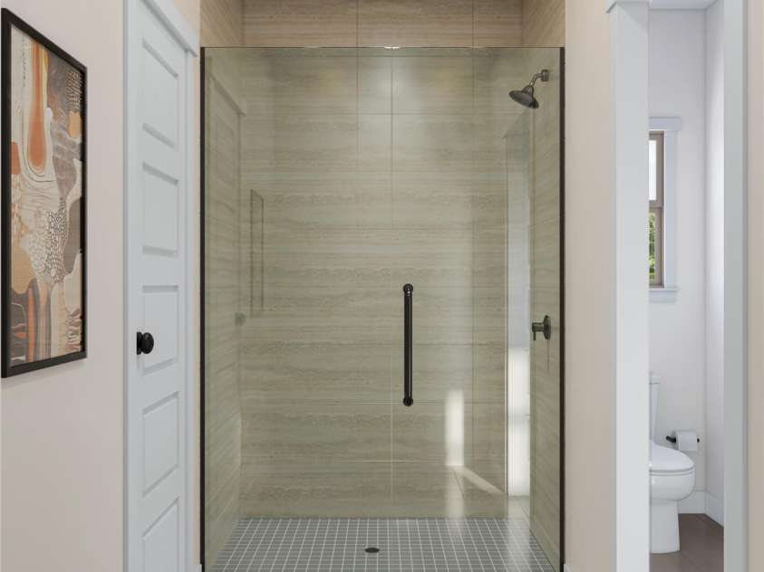 817 Garringer Place, Charlotte, NC 28208.  MLS# CAR4253166, YatesRealty ID 10434. Primary Bathroom Shower - 3D Rendering, finishes may vary