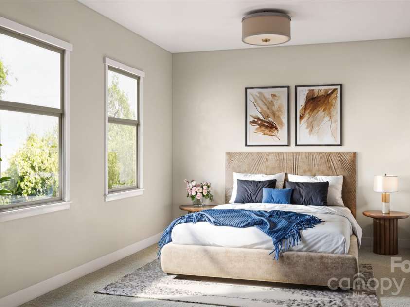 817 Garringer Place, Charlotte, NC 28208.  MLS# CAR4253166, YatesRealty ID 10434. Secondary Bedroom - 3D Rendering, finishes may vary