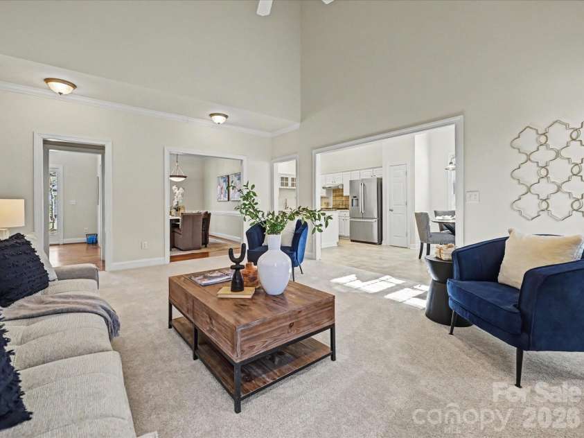 306 Ashby Drive, Davidson, NC 28036.  MLS# CAR4358205, YatesRealty ID 10461. Great Room is open to the Kitchen and Breakfast area