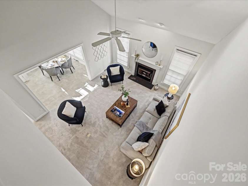306 Ashby Drive, Davidson, NC 28036.  MLS# CAR4358205, YatesRealty ID 10461. Upstairs landing overlooking the Great Room