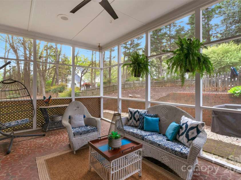 5750 Hemby Road, Matthews, NC 28104.  MLS# CAR4243817, YatesRealty ID 10461. Screened Backyard Porch