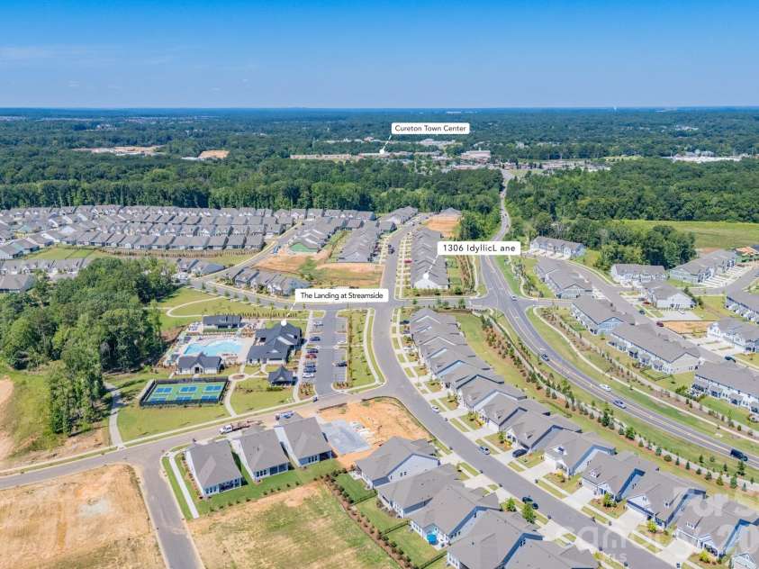 1306 Idyllic Lane, Waxhaw, NC 28173.  MLS# CAR4400609, YatesRealty ID 10501. Aerial