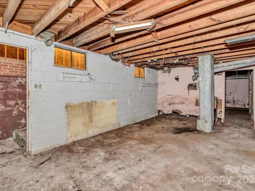 714 Pine Street, Hamlet, NC 28345.  MLS# CAR4267814, YatesRealty ID 10519. Basement entrance