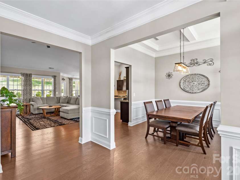 198 Hunters Hill Drive, Statesville, NC 28677.  MLS# CAR4366178, YatesRealty ID 10541. Entry view into formal dining room