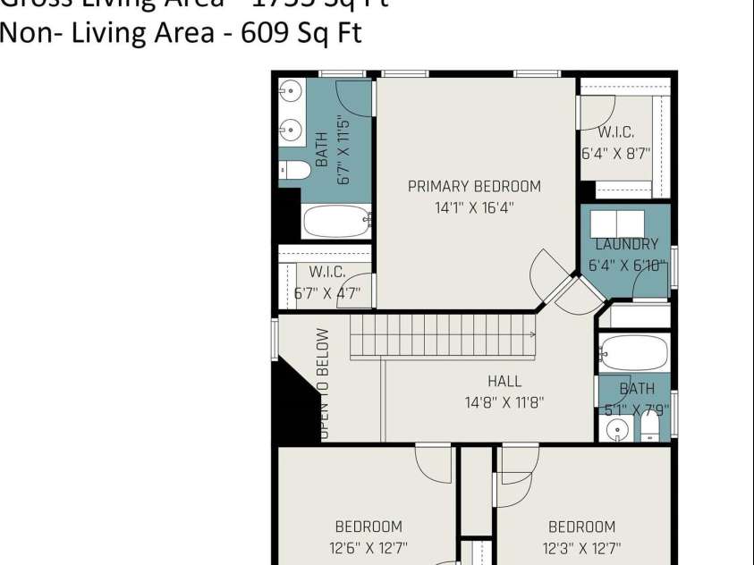 3614 Dolly Madison Road, Charlotte, NC 28208.  MLS# CAR4237478, YatesRealty ID 10542. Second Floor Plan