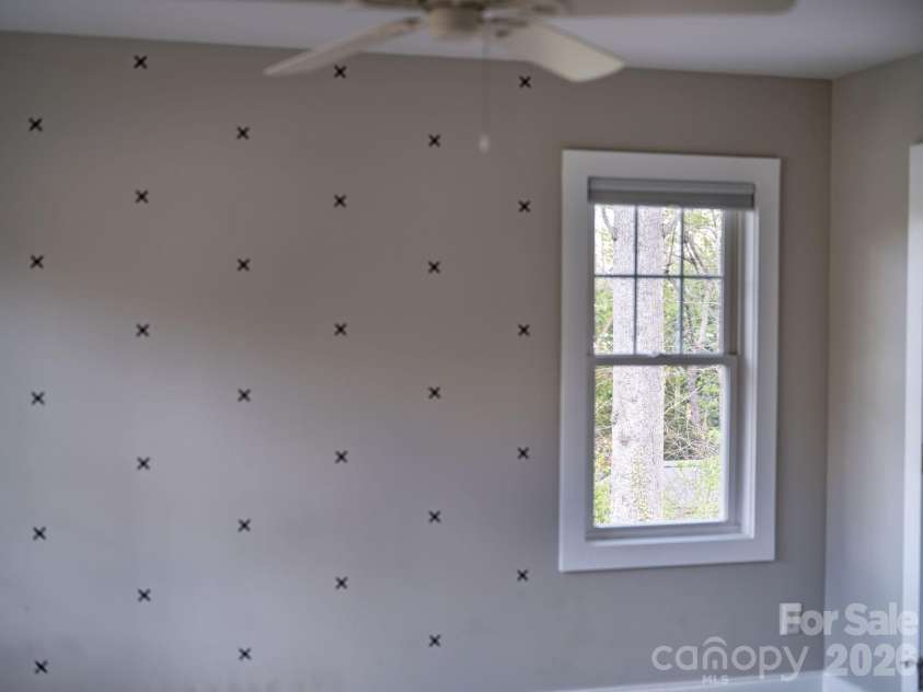8 Lamar Avenue, Asheville, NC 28803.  MLS# CAR4365889, YatesRealty ID 10551. Custom wallpaper in secondary upstairs bedroom