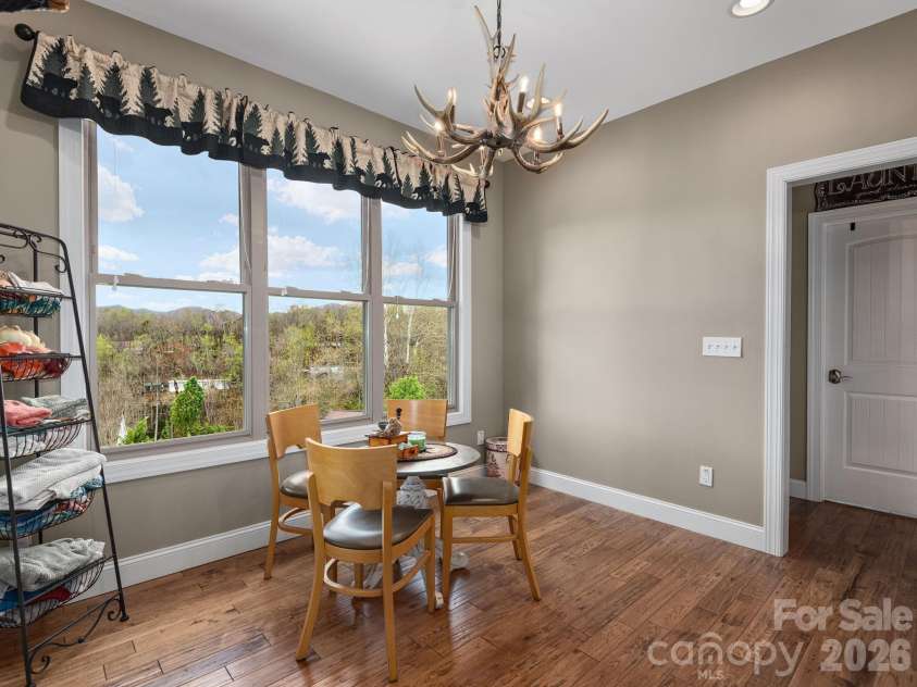 193 Youngs Cove Road, Candler, NC 28715.  MLS# CAR4363797, YatesRealty ID 10564. Views from kitchen area