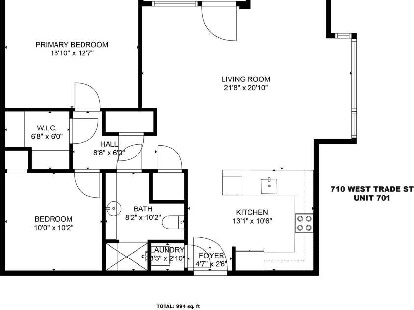 710 Trade Street, Charlotte, NC 28202.  MLS# CAR4304534, YatesRealty ID 10583. 