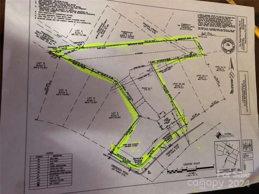 1318 Enderly Road, Charlotte, NC 28208.  MLS# CAR4143612, YatesRealty ID 106. Photo of survey
