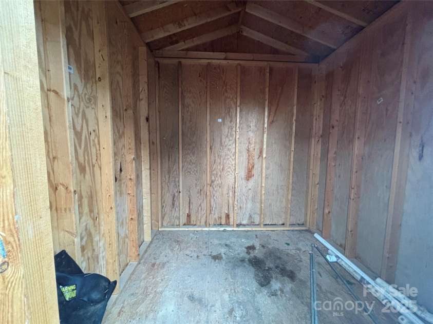 107 Meadow Avenue, Concord, NC 28025.  MLS# CAR4214924, YatesRealty ID 10627. Storage building interior