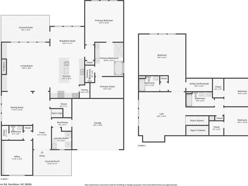 17422 Shearer Road, Davidson, NC 28036.  MLS# CAR4338000, YatesRealty ID 10663. Floor Plan