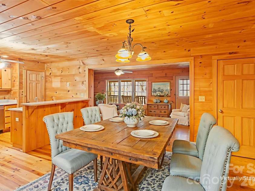 17 Aaron Way, Waynesville, NC 28786.  MLS# CAR4319469, YatesRealty ID 1067. Dining Area Virtually Staged